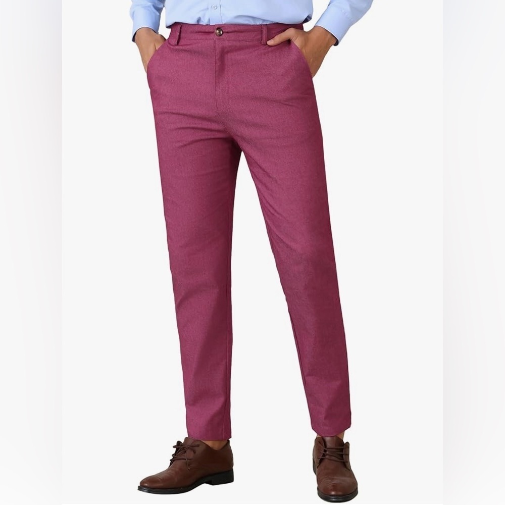 Dress Pants - NEW - for Men's Slim Fit Tapered Leg Flat Front Business Trousers
